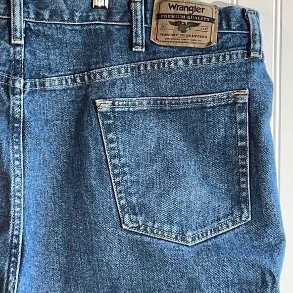 Wrangler Jeans Shorts Mens 44 X 10 Relaxed Fit Blue Pockets Chore Cowboy Western - Picture 10 of 10